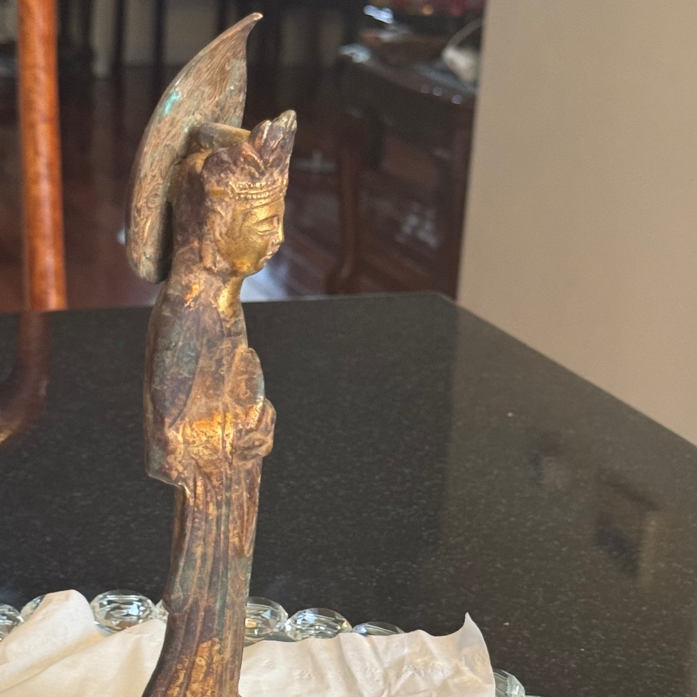 Antique bronze Japanese Chinese gold gilt statue